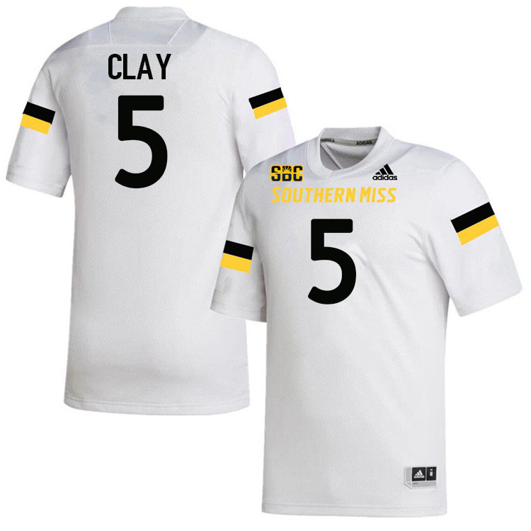 Southern Miss Golden Eagles #5 Kenyon Clay Jersey Football Uniforms-White